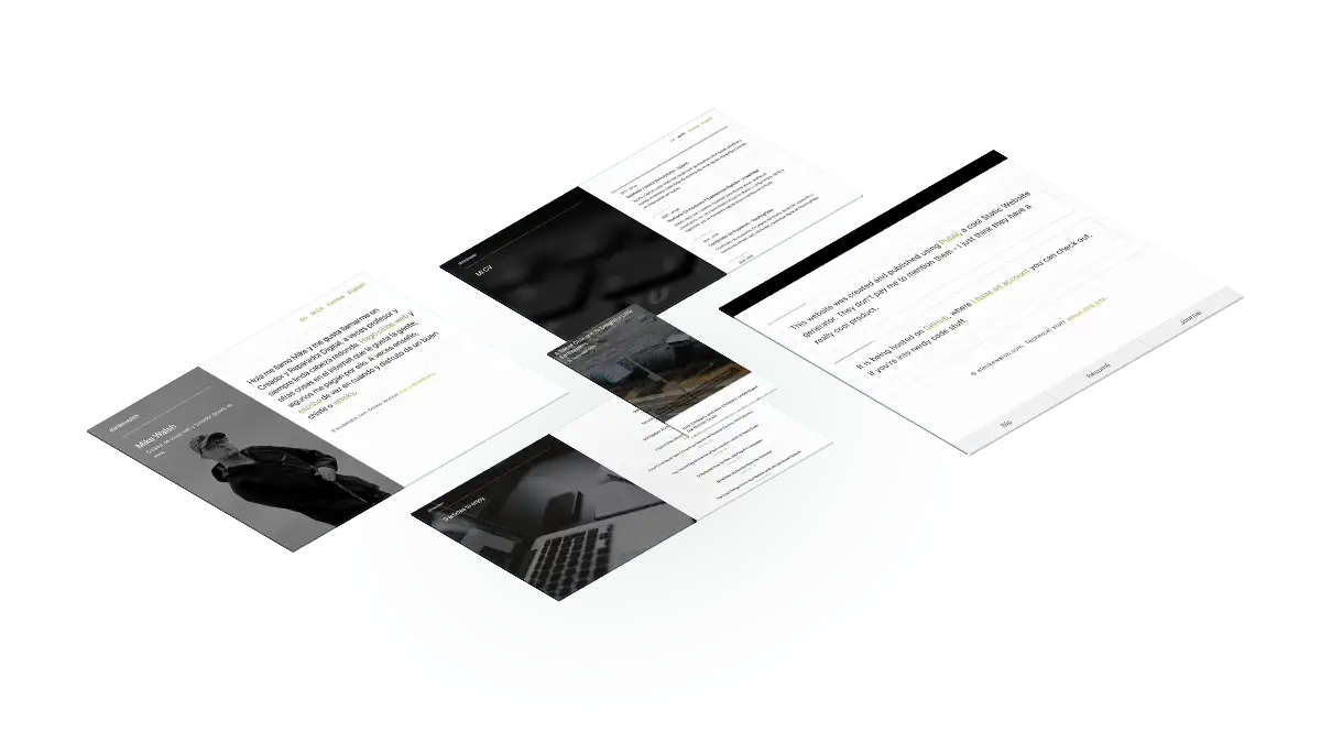 Different views of website shown on desktop, mobile and tablet.